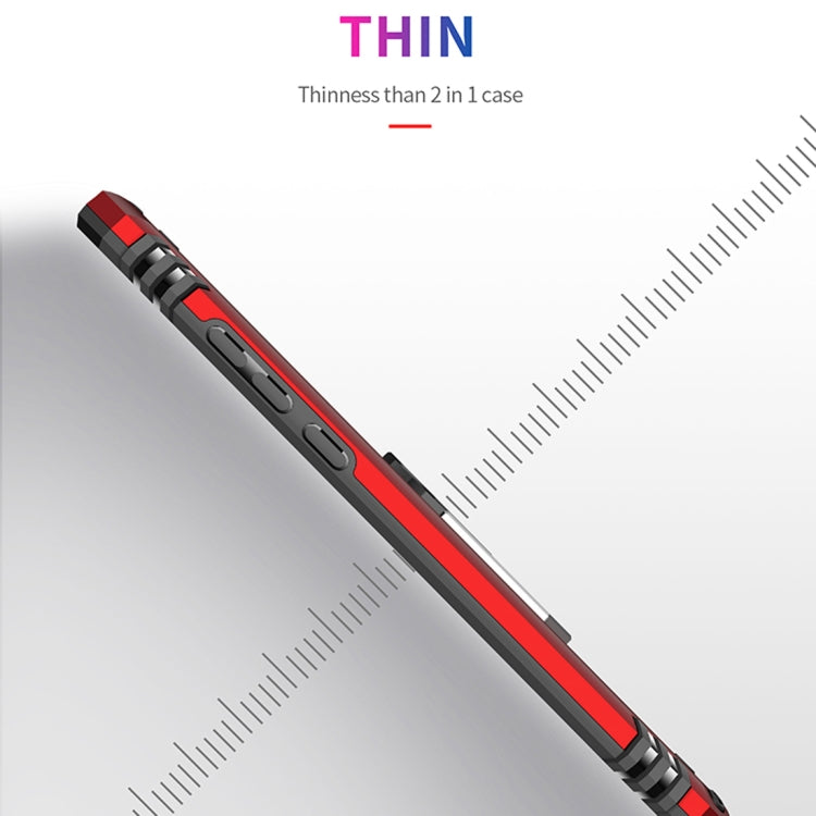 適用於華為 P30 Lite TPU + PC 軍士盔甲防摔保護殼，帶360度旋轉支架