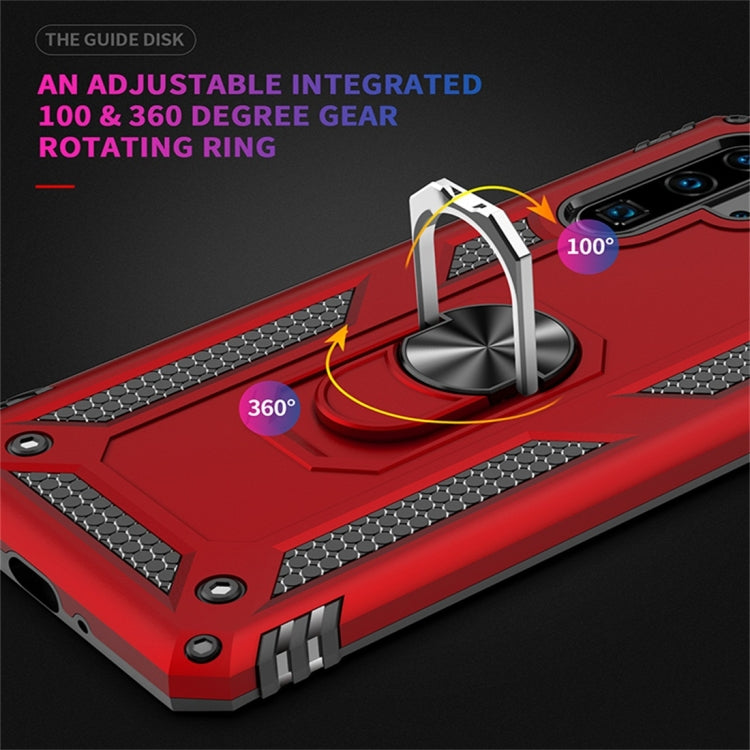 適用於華為 P30 Pro TPU + PC 軍士盔甲防摔保護殼，帶360度旋轉支架