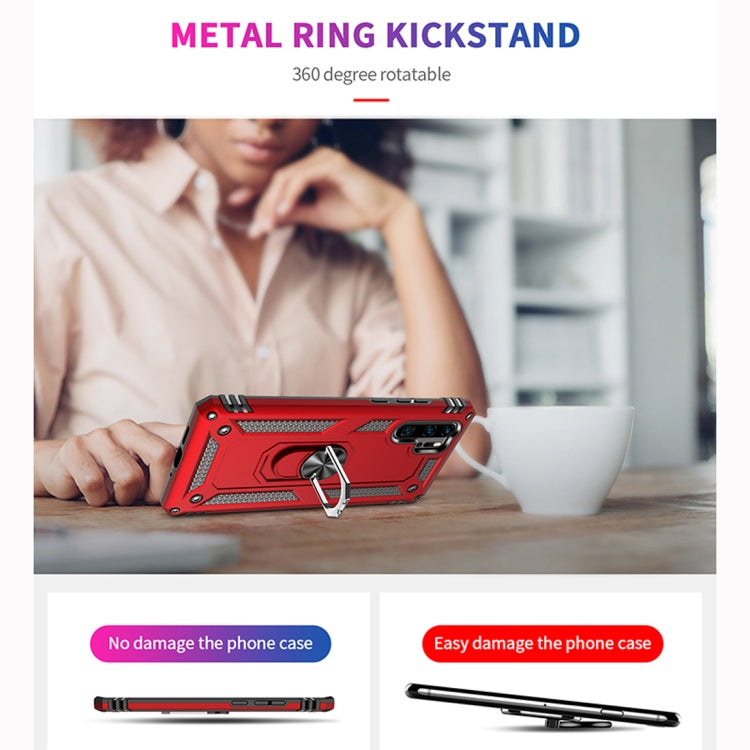 適用於華為 P30 Pro TPU + PC 軍士盔甲防摔保護殼，帶360度旋轉支架