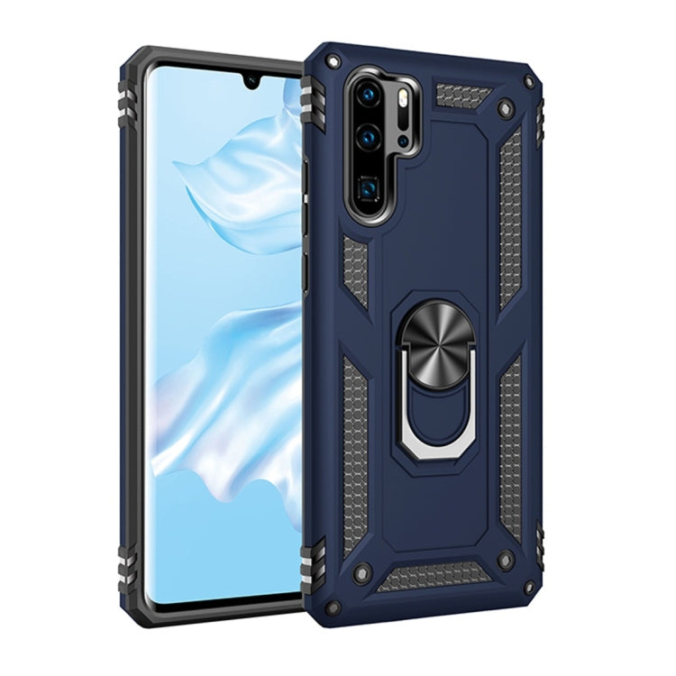 適用於華為 P30 Pro TPU + PC 軍士盔甲防摔保護殼，帶360度旋轉支架