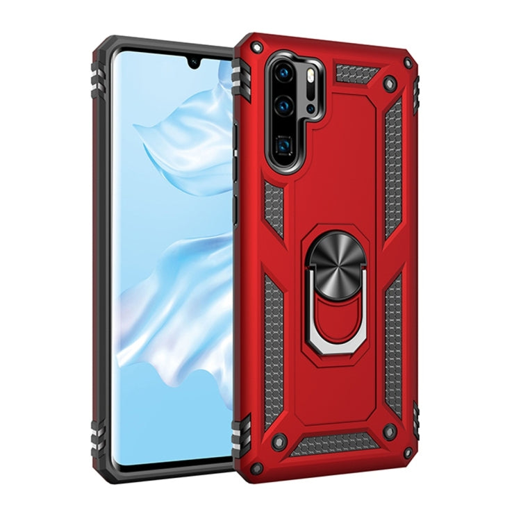 適用於華為 P30 Pro TPU + PC 軍士盔甲防摔保護殼，帶360度旋轉支架