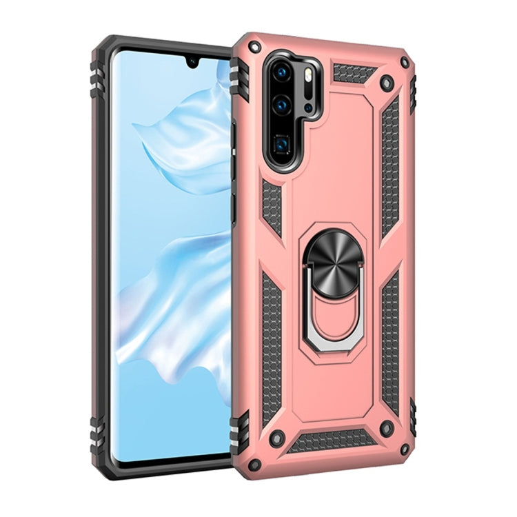 適用於華為 P30 Pro TPU + PC 軍士盔甲防摔保護殼，帶360度旋轉支架