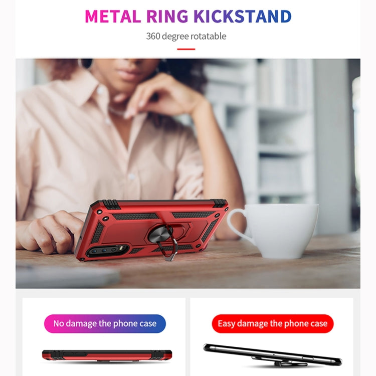 適用於華為 P30 TPU + PC 軍士盔甲防摔保護殼，帶360度旋轉支架