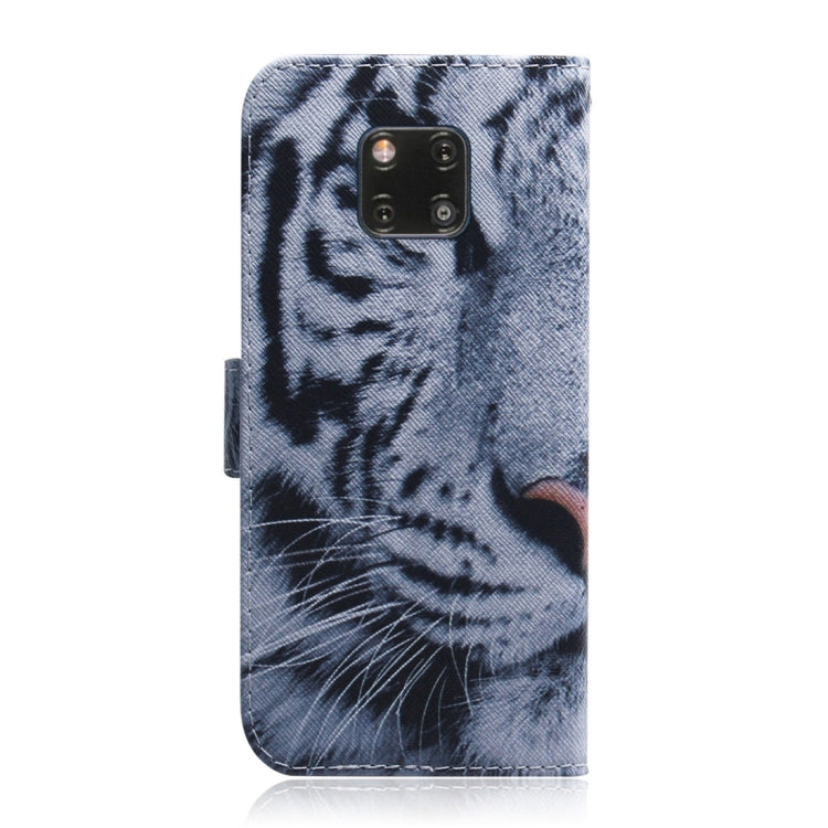 適用於華為 Mate 20 Pro 老虎圖案 彩繪左右開皮套，帶支架&卡槽&錢包