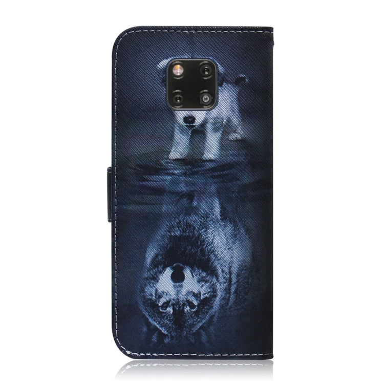 適用於華為 Mate 20 Pro 狼和狗圖案 彩繪左右開皮套，帶支架&卡槽&錢包