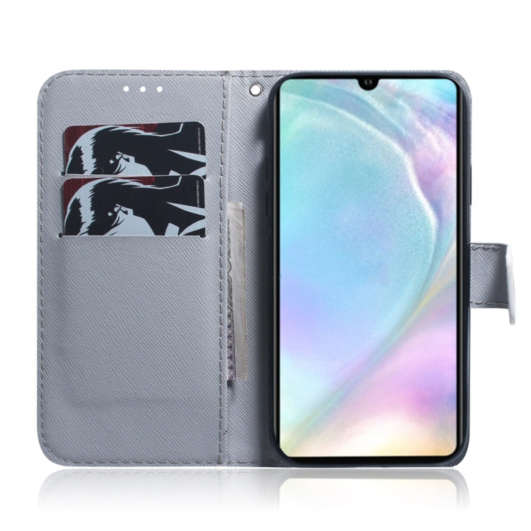 適用於華為 P30 老虎圖案 彩繪左右開皮套，帶支架&卡槽&錢包
