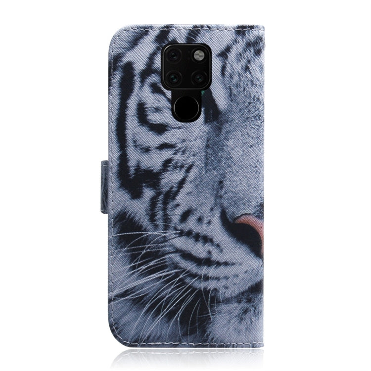 適用於華為 Mate 20 老虎圖案 彩繪左右開皮套，帶支架&卡槽&錢包