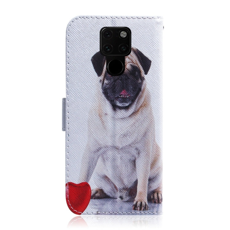 適用於華為 Mate 20 八哥犬圖案 彩繪左右開皮套，帶支架&卡槽&錢包