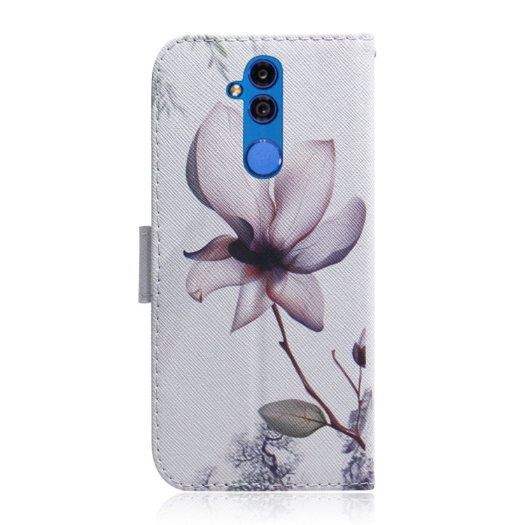 適用於華為 Mate 20 Lite 木蘭花圖案 彩繪左右開皮套，帶支架&卡槽&錢包