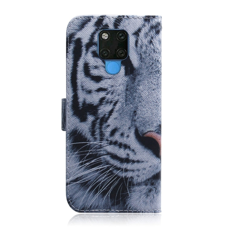 適用於華為 Mate 20 X 老虎圖案 彩繪左右開皮套，帶支架&卡槽&錢包