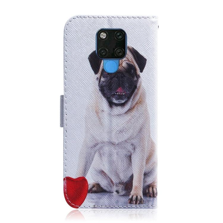 適用於華為 Mate 20 X 八哥犬圖案 彩繪左右開皮套，帶支架&卡槽&錢包