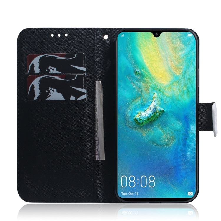 適用於華為 Mate 20 X 狼和狗圖案 彩繪左右開皮套，帶支架&卡槽&錢包