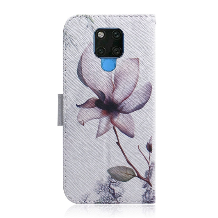 適用於華為 Mate 20 X 木蘭花圖案 彩繪左右開皮套，帶支架&卡槽&錢包