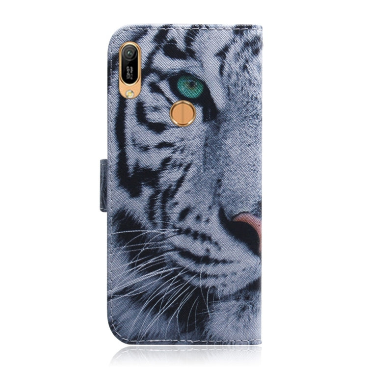 適用於華為 Y6  老虎圖案 彩繪左右開皮套，帶支架&卡槽&錢包