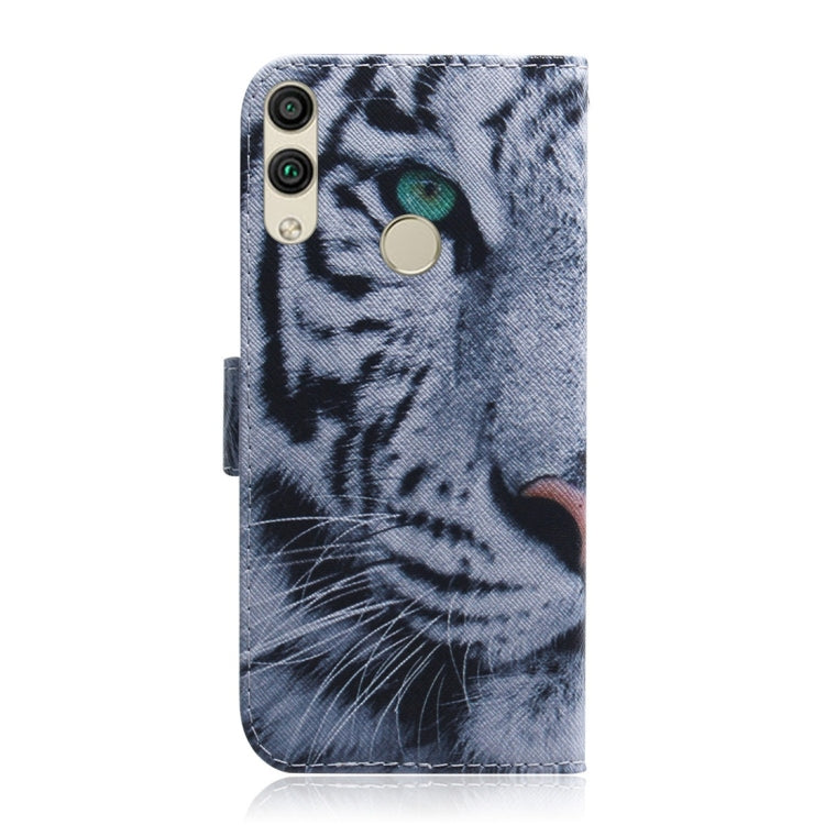 適用於華為 榮耀 8C 老虎圖案 彩繪左右開皮套，帶支架&卡槽&錢包