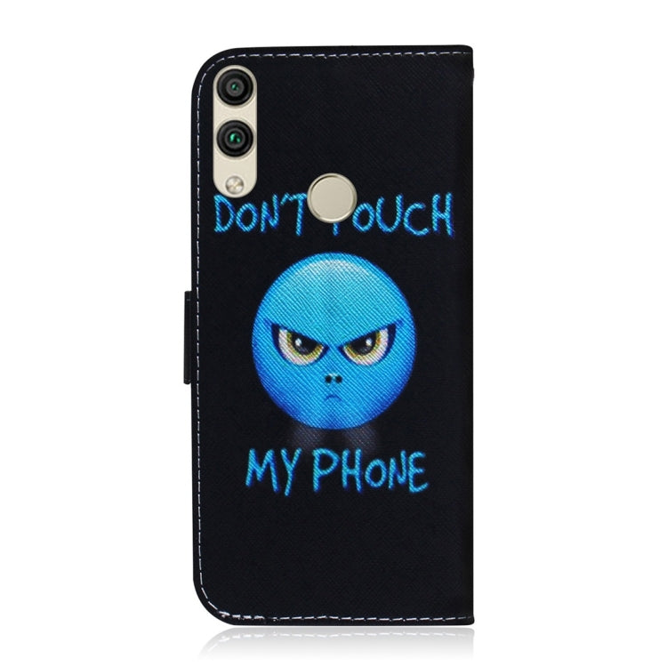 適用於華為 榮耀 8C 憤怒圖案 彩繪左右開皮套，帶支架&卡槽&錢包