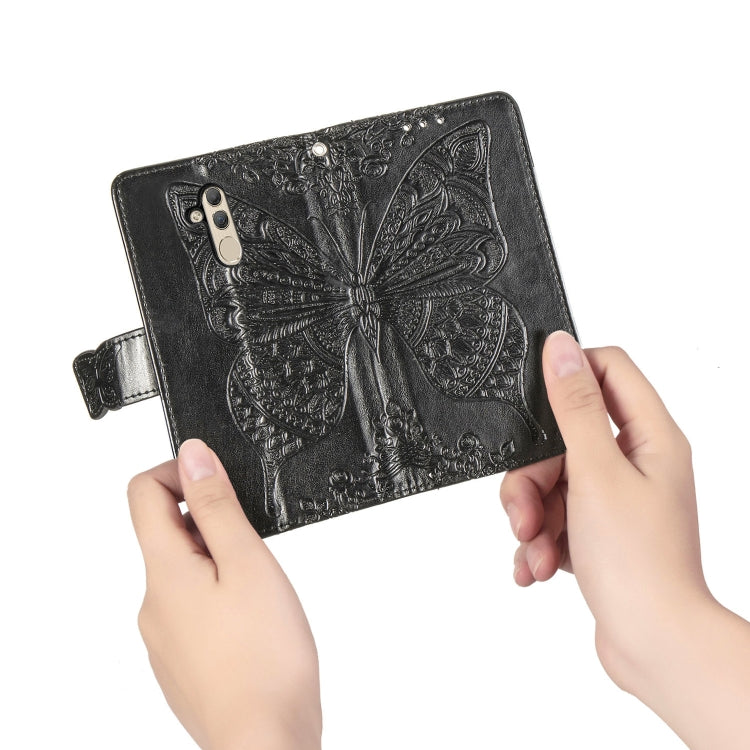 適用於華為 Mate 20 Lite 蝶戀花圖案壓花左右開皮套 帶支架&卡槽&錢包