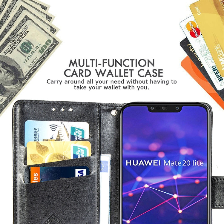 適用於華為 Mate 20 Lite 蝶戀花圖案壓花左右開皮套 帶支架&卡槽&錢包