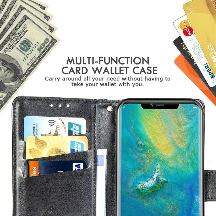 適用於華為 Mate 20 Pro 蝶戀花圖案壓花左右開皮套 帶支架&卡槽&錢包