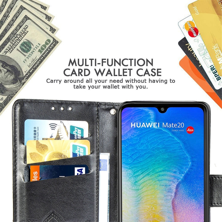 適用於華為 Mate 20 蝶戀花圖案壓花左右開皮套 帶支架&卡槽&錢包&手繩