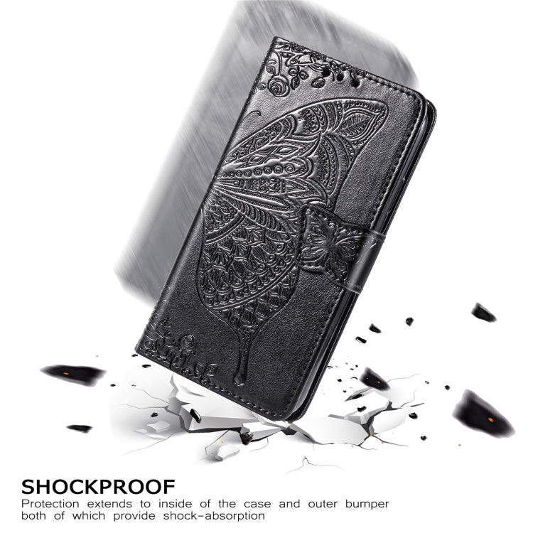 適用於華為 P30 Pro 蝶戀花圖案壓花左右開皮套 帶支架&卡槽&錢包&手繩