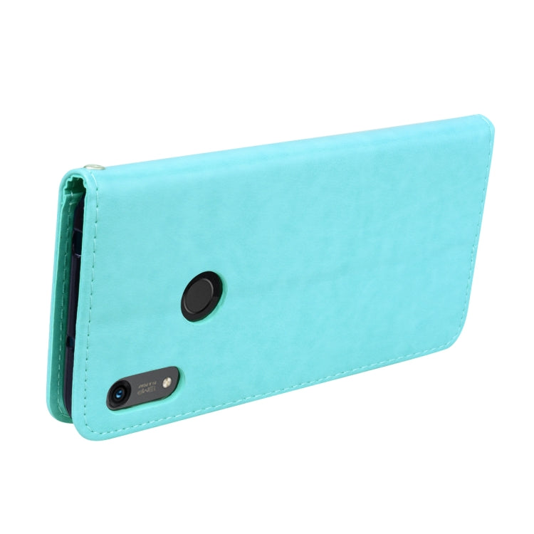 適用於華為Honor 8A/Y6 2019玫瑰壓紋左右翻蓋皮套 帶支架&卡槽&錢包