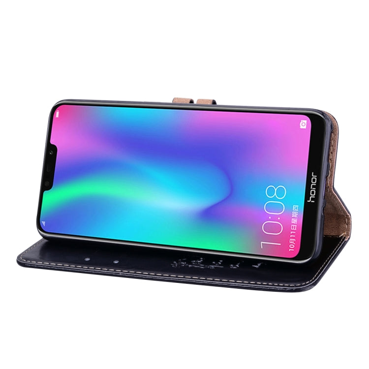 適用於華為榮耀 8C 商務款油蠟紋左右翻蓋皮套 帶支架&卡槽&錢包