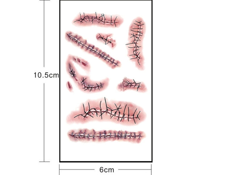 20個一賣 S-263 萬聖節蜈蚣縫針線傷疤咬痕傷口圖案貼紙