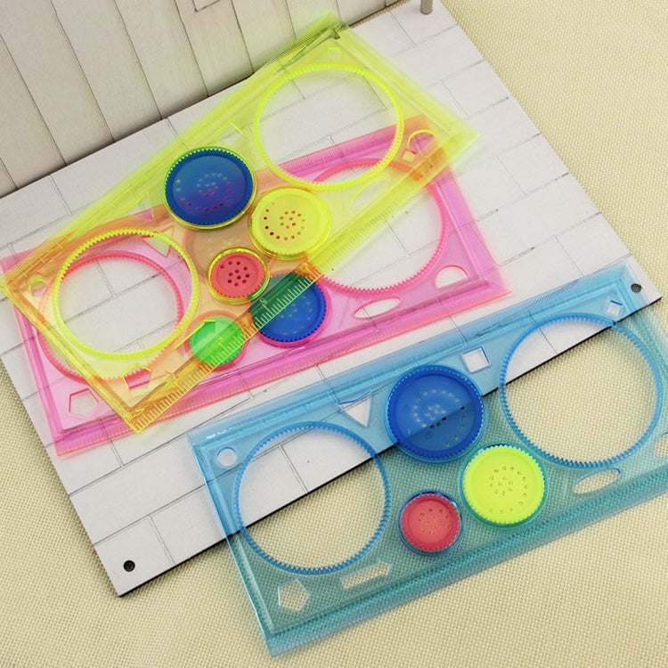 10pcs Creative Million Flower Ruler Geometric Learning Rules Drawing Tools Fixed Student Painting Set Creative,Random Color Delivery