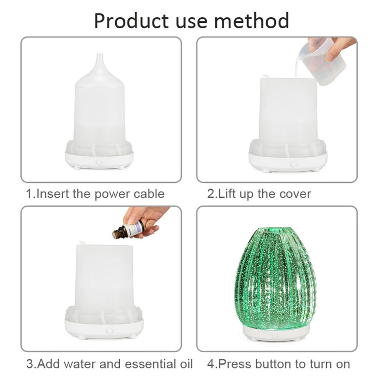 100ml創意花瓶香薰機 3D玻璃加濕器酒精噴洒器 帶LED彩燈