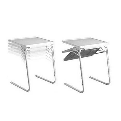 塑料墊鋼管支架可升降可摺疊便攜式多用途筆記本電腦桌，可調高度：53-74cm，可調節角度：30度/60度/90度/180度