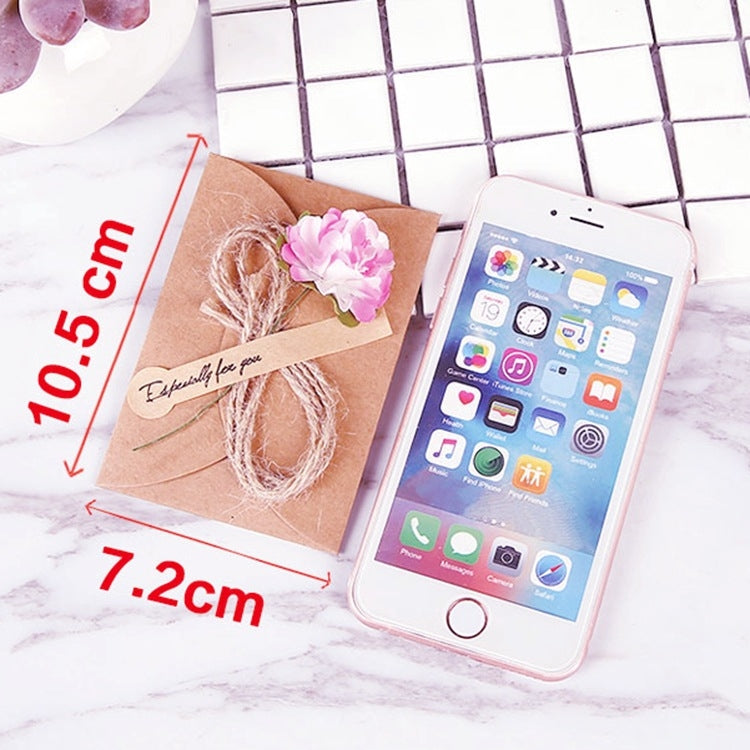 10個一賣 節日創意DIY復古牛皮紙手工小號 乾花賀卡生日卡片