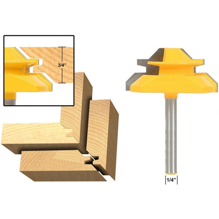 1/4 x 2柄木工銑刀 45°榫合木工刀具拼板刀