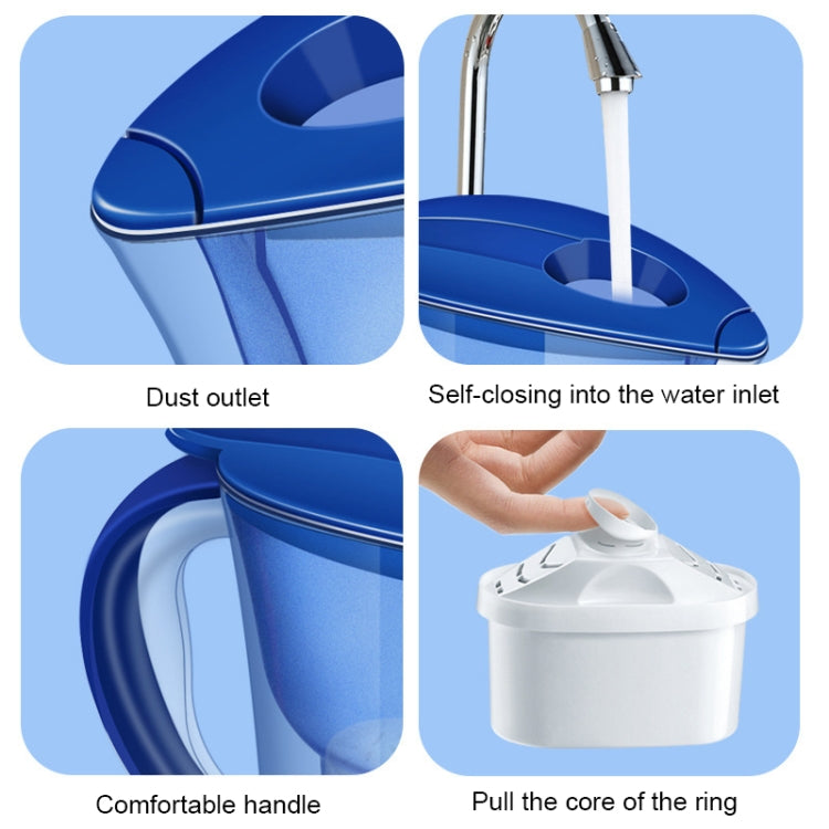1.3L 便攜式家用廚房活性炭過濾冷水壺