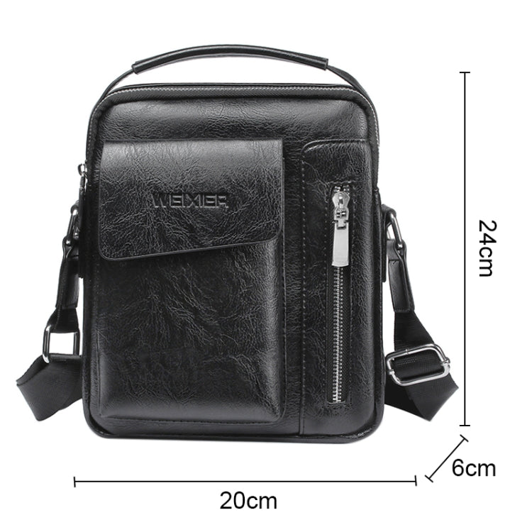 WEIXIER Universal Fashion Casual Men Shoulder Messenger Bag Handbag, Size: L (24cm x 20cm x 6cm)