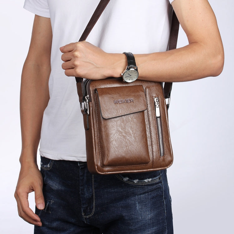 WEIXIER Universal Fashion Casual Men Shoulder Messenger Bag Handbag, Size: L (24cm x 20cm x 6cm)