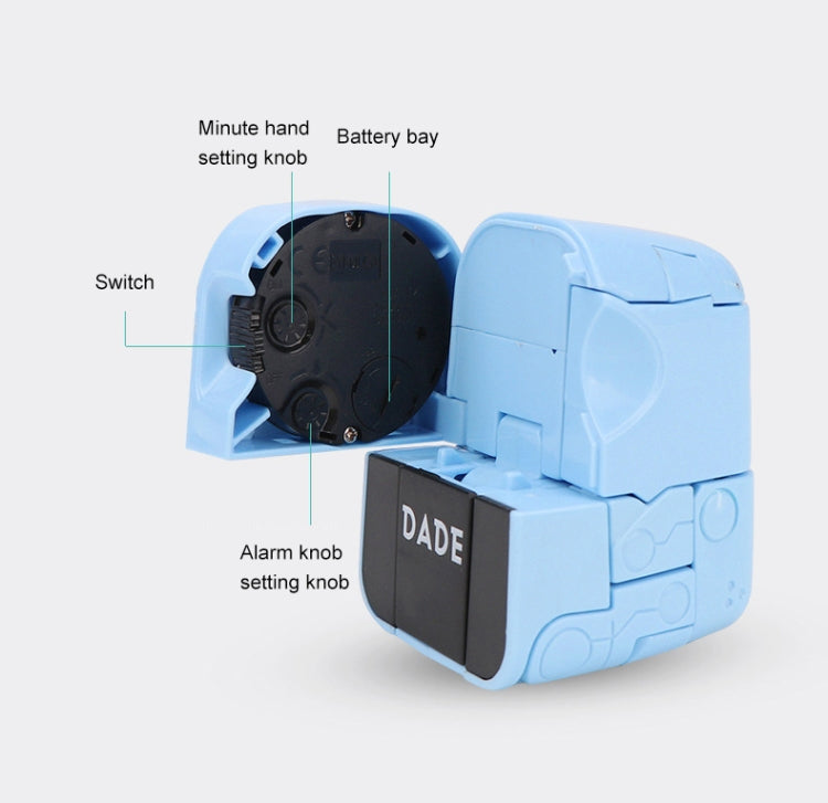 迷你手動兒童變形鬧鐘機器人玩具