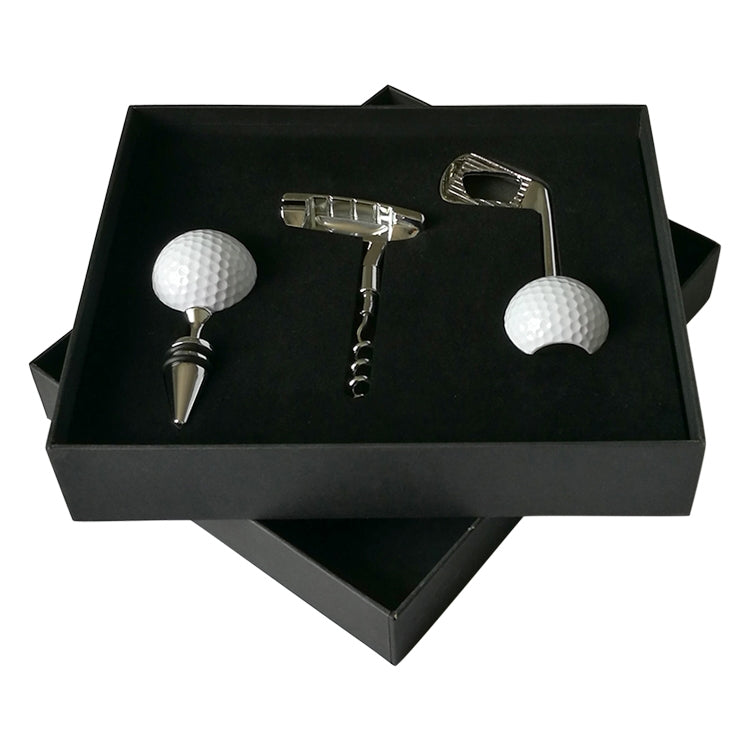 4合一 高爾夫球啤酒開瓶器+紅酒開瓶器+ 高爾夫球紅酒塞+盒子套裝