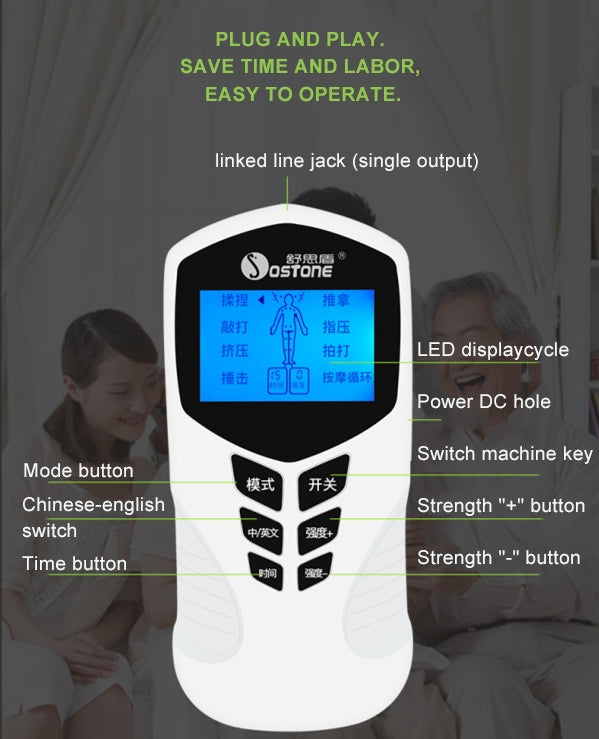 JCS-1015  家用LED显示屏多功能語音电子按摩儀 定時經絡理療儀