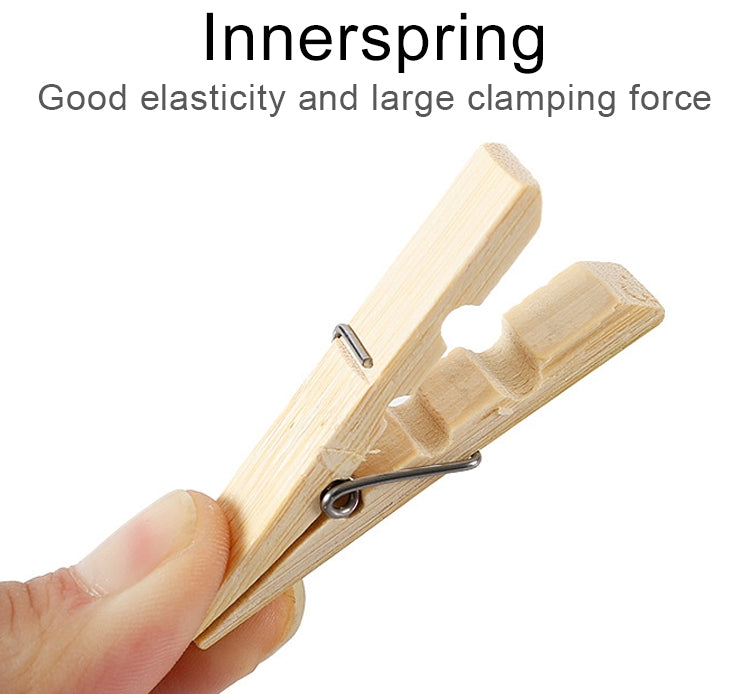 100pcs Multi-function Mini Bamboo Clothes Photo Paper Peg Clothespin Laundry Hanger Clip