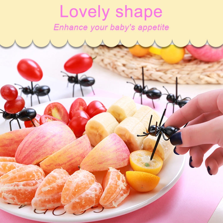 12pcs / Box Worker Ant Fruit Forks Snack Cake Dessert Tableware Home Kitchen Party Dinner Fruit Pick Kitchen Tool