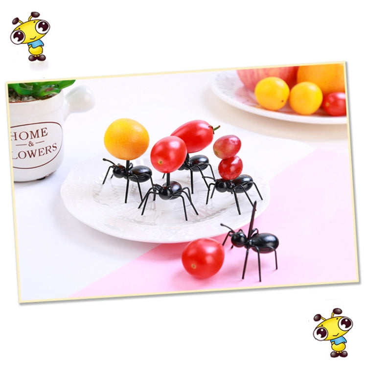 12pcs / Box Worker Ant Fruit Forks Snack Cake Dessert Tableware Home Kitchen Party Dinner Fruit Pick Kitchen Tool