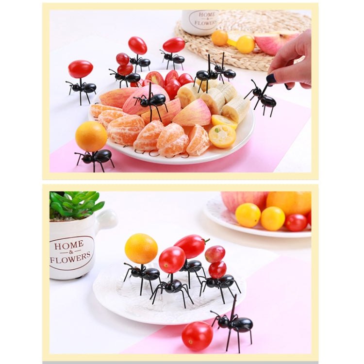 12pcs / Box Worker Ant Fruit Forks Snack Cake Dessert Tableware Home Kitchen Party Dinner Fruit Pick Kitchen Tool