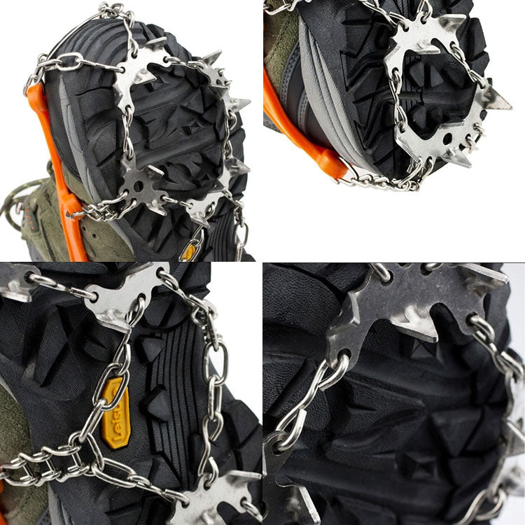 19齒冰爪 戶外登山附加鞋鏈防滑釘 一對 尺寸：M