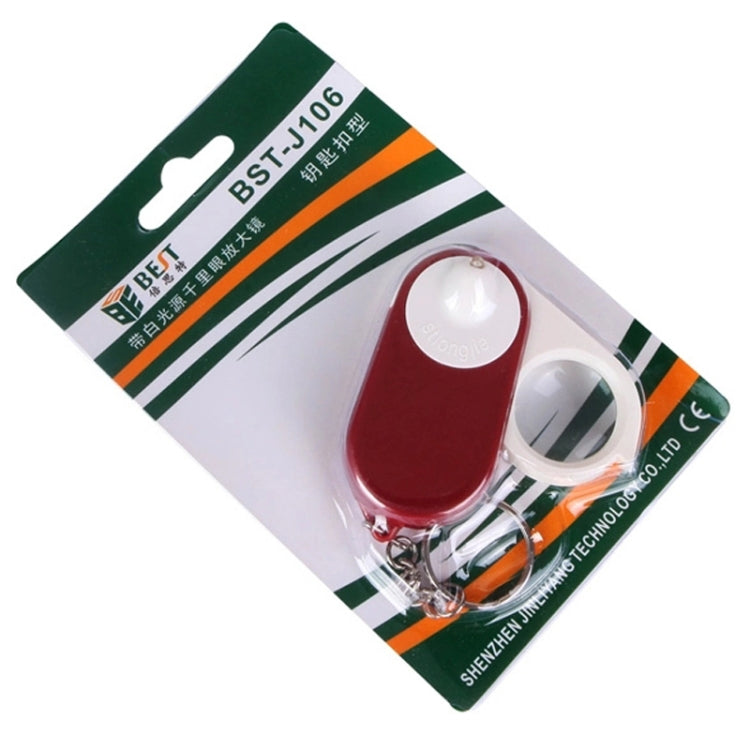 BEST BST-J106 10X 袖珍放大鏡帶LED燈，顏色隨機發貨