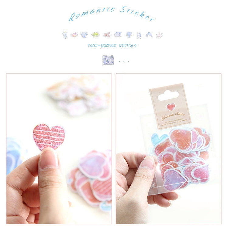 10包賣 水彩防水pvc貼紙包 創意手賬日記DIY相冊裝飾貼紙，隨機發貨