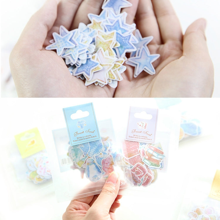 10包賣 水彩防水pvc貼紙包 創意手賬日記DIY相冊裝飾貼紙，隨機發貨