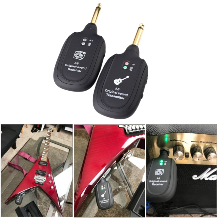 吉他無線發射接收器 A8電吉他無線連接系統拾音器 演出取代連接線
