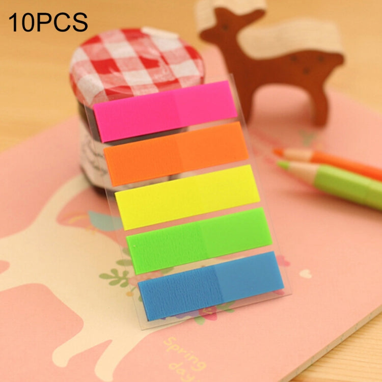 10個一賣 半色款創意熒光分類索引貼標籤貼 透明指示貼便利貼