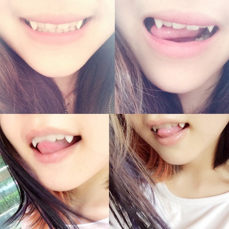 1對 15毫米長 萬聖節派對假牙道具 / 吸血鬼殭屍牙齒 / 虎牙